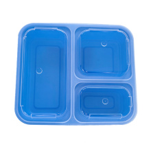 Comidas para la comida Contenedores 3Compartment con Super Easy Open Lids BPA Gratis Reutilizable Food Storage Plastic Kids Bento Lunch Box